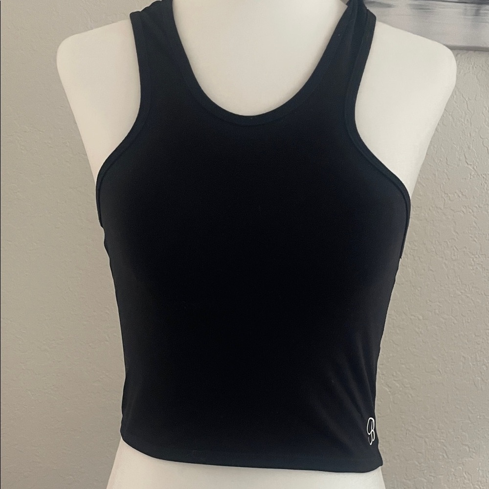 Bombshell sportswear - black crop -mesh racerback ~Tank Top 💕💕
